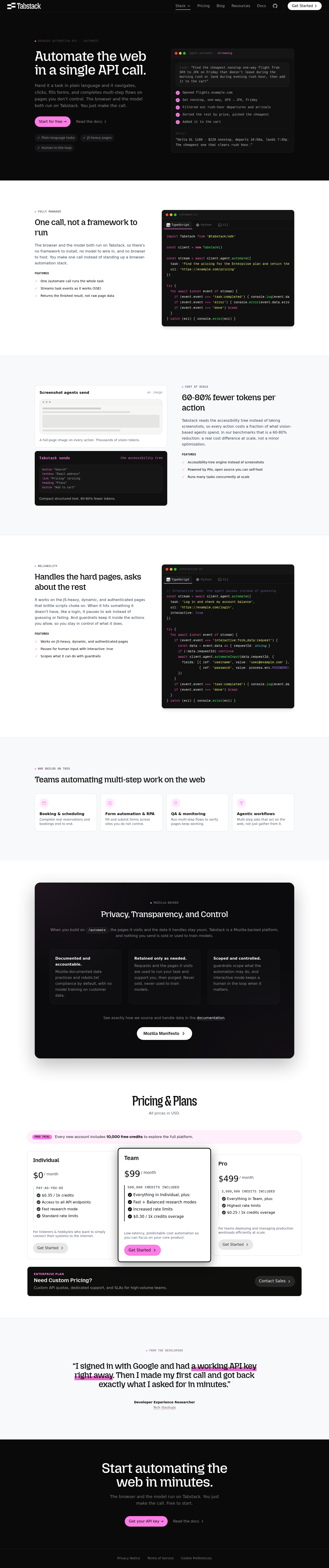 Tabstack Browser Automation screenshot