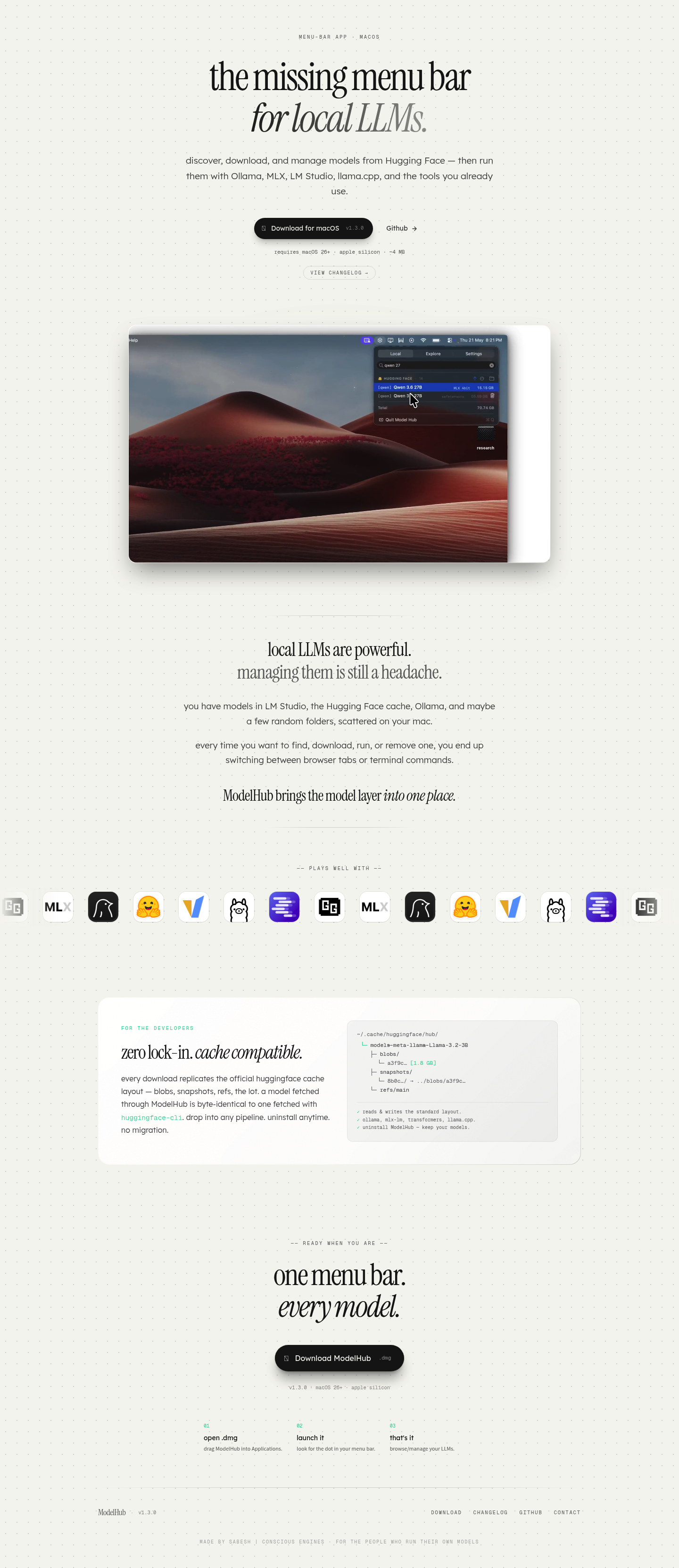 ModelHub screenshot