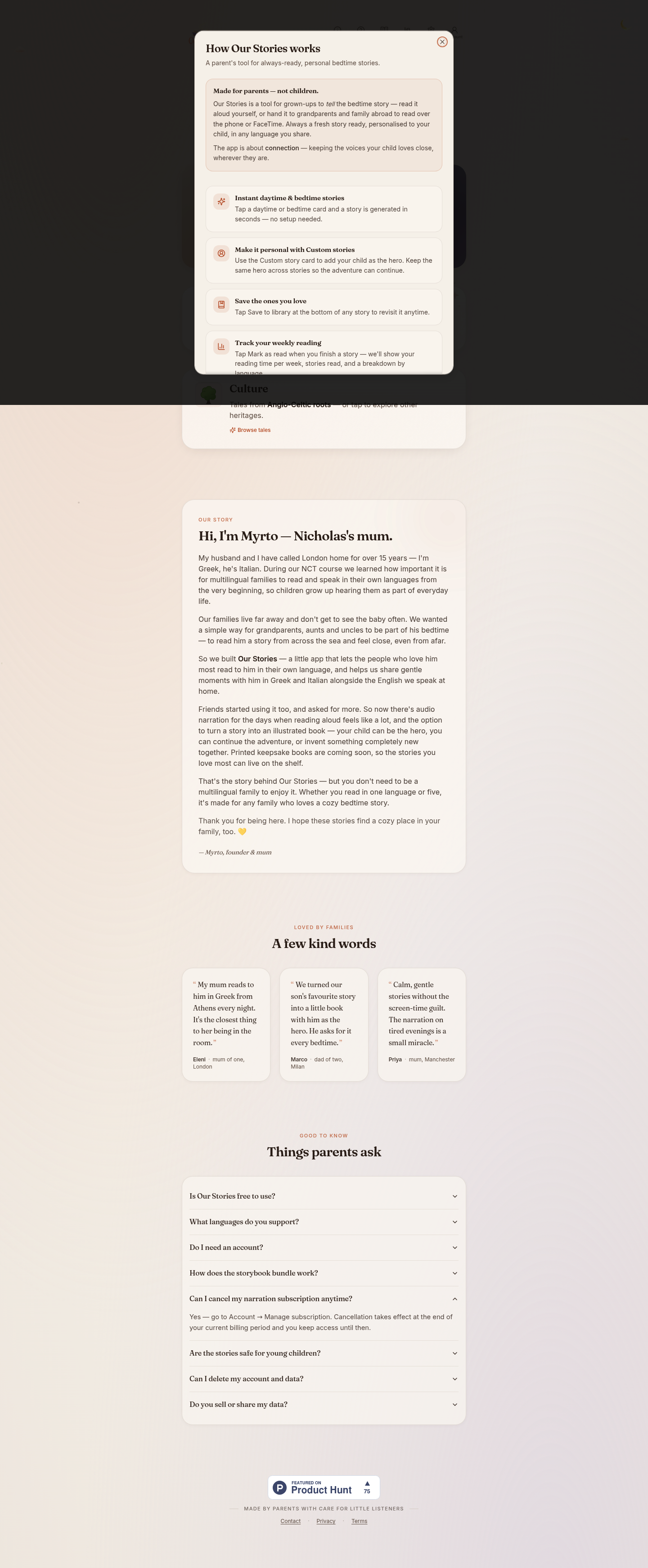 Our Stories screenshot