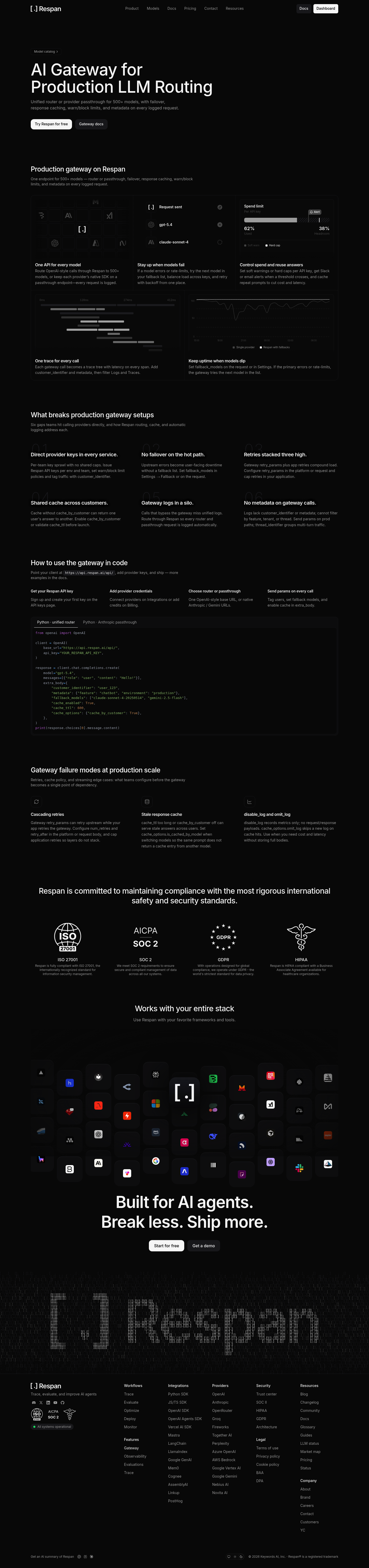 Respan Gateway screenshot