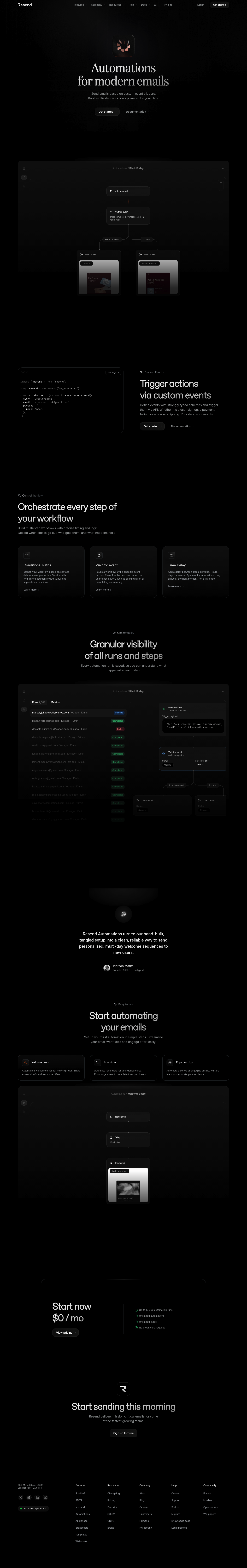 Resend Automations screenshot
