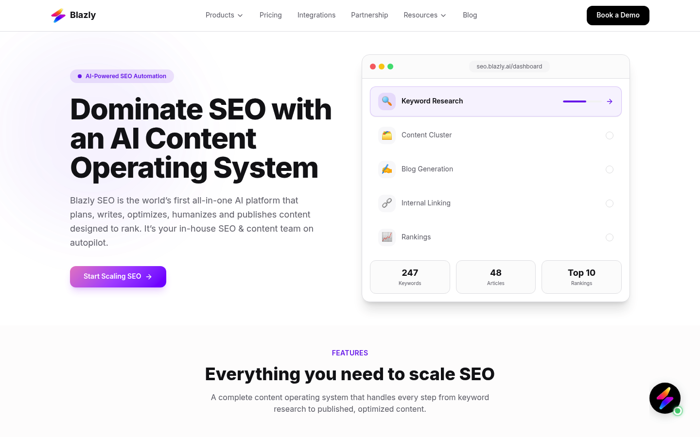 Blazly SEO screenshot