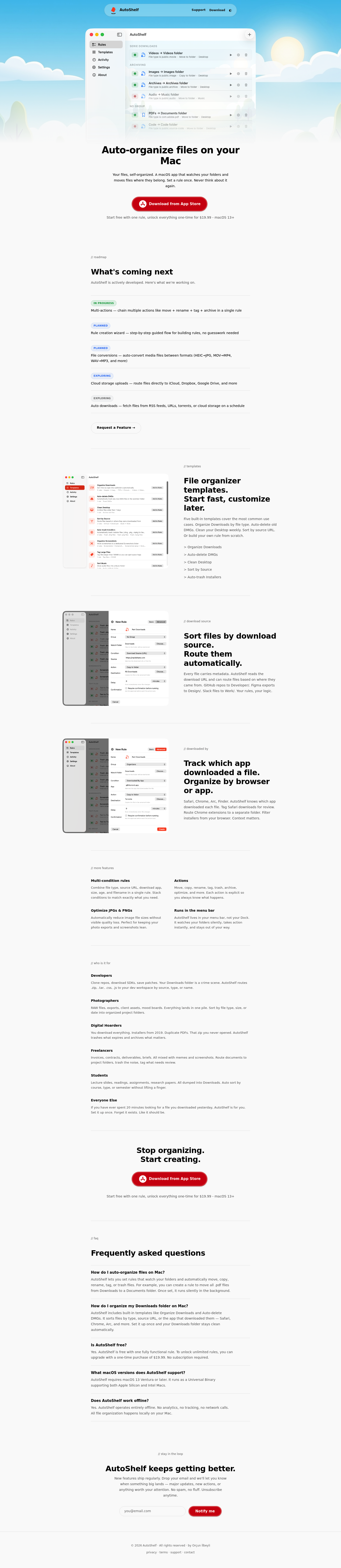 AutoShelf screenshot