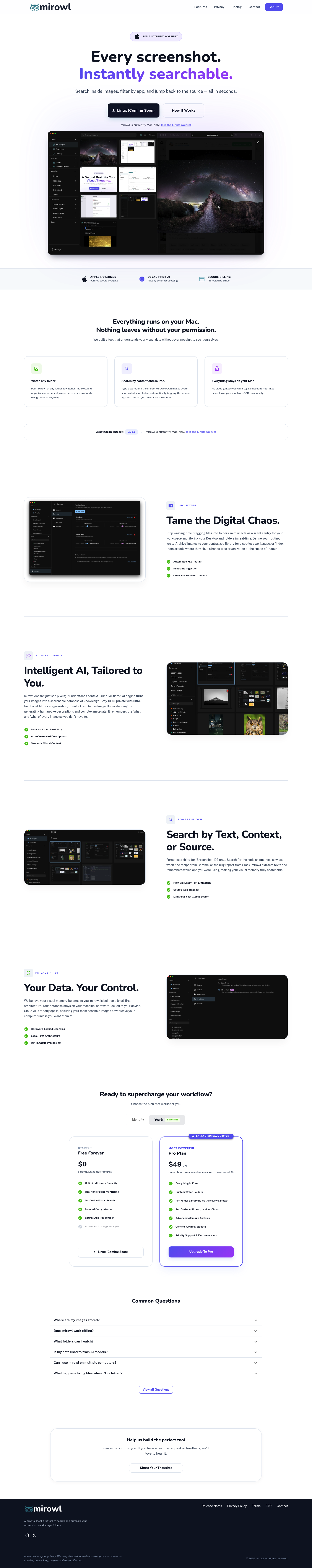 Mirowl screenshot