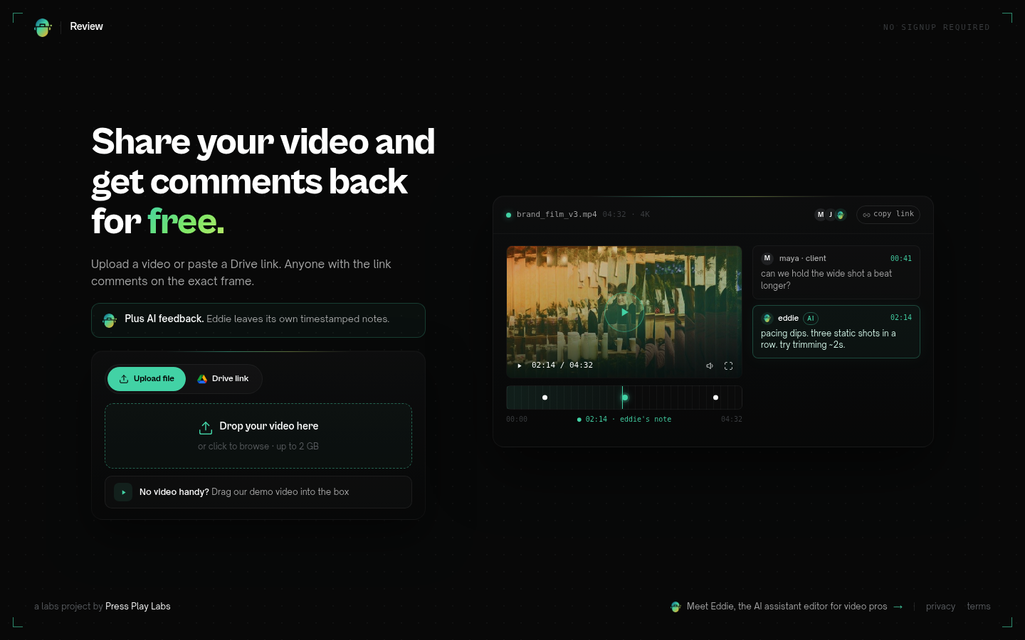 Review by Eddie AI screenshot