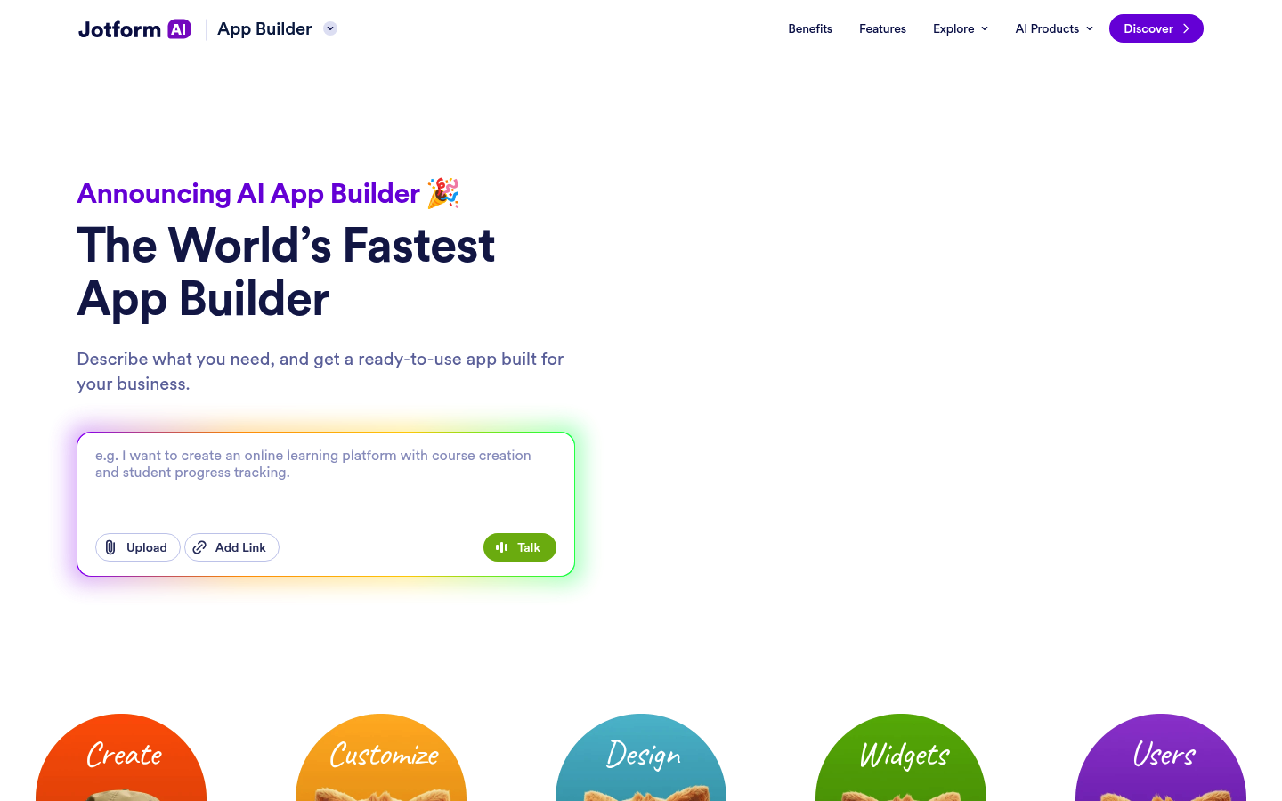 Jotform AI App Builder screenshot