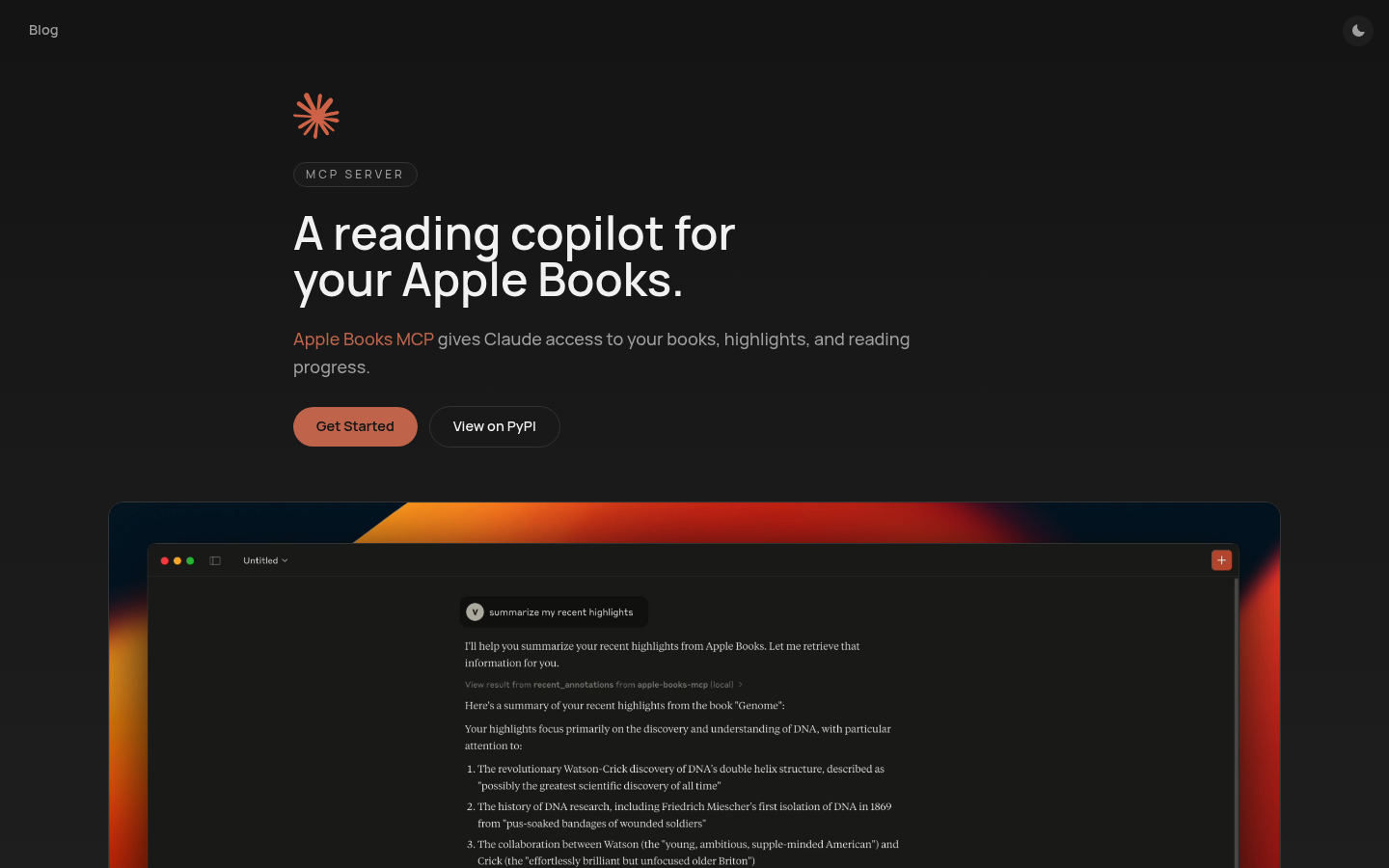 Apple Books MCP screenshot