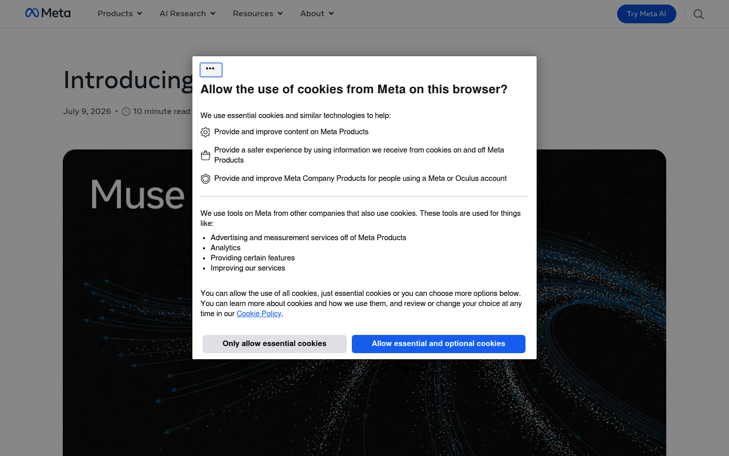 Muse Spark 1.1 by Meta AI screenshot
