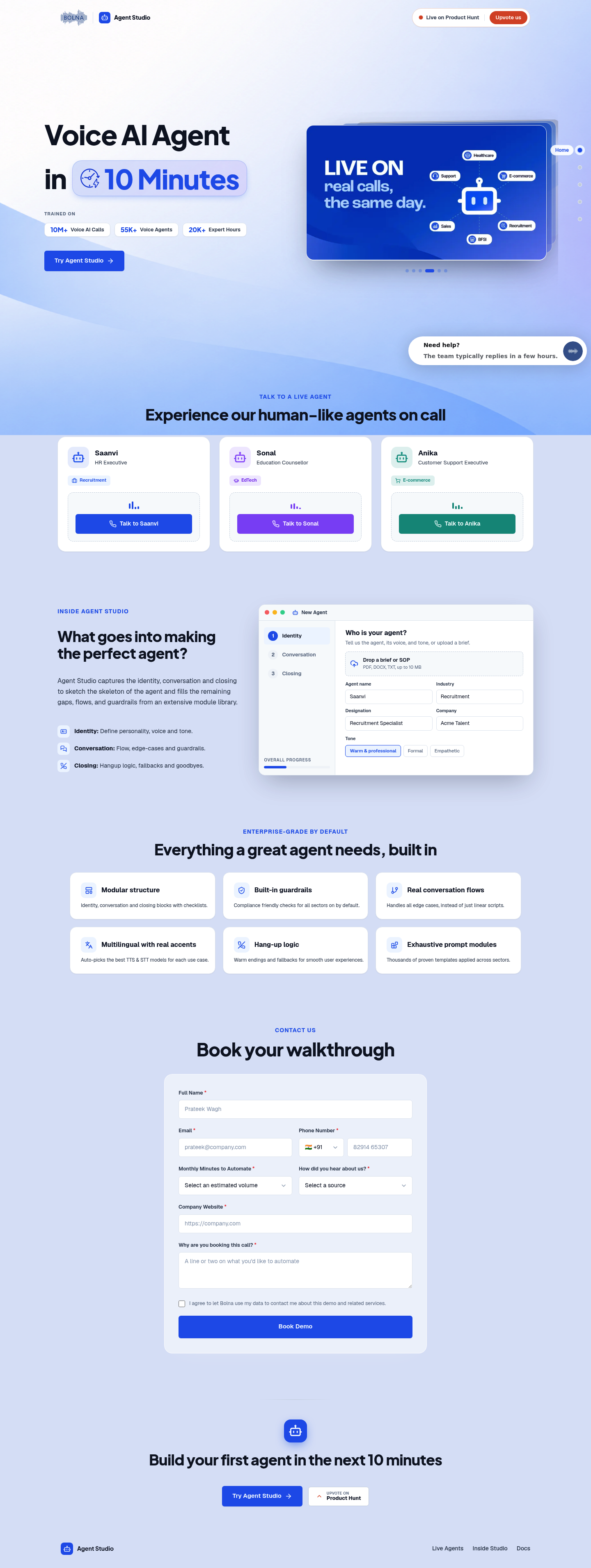 Bolna Agent Studio screenshot