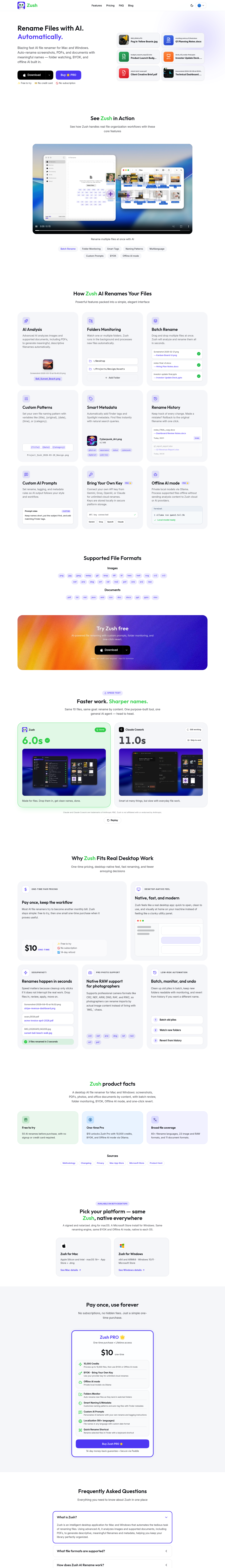 Zush: AI File Renamer screenshot