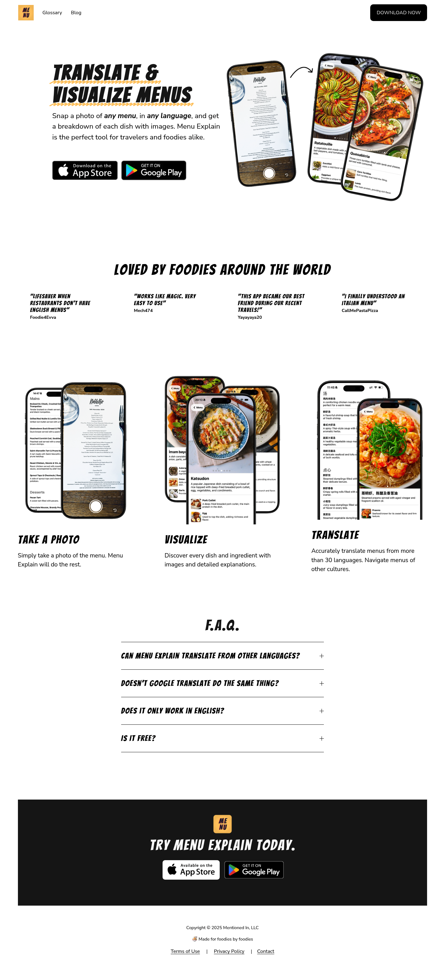 Menu Explain screenshot