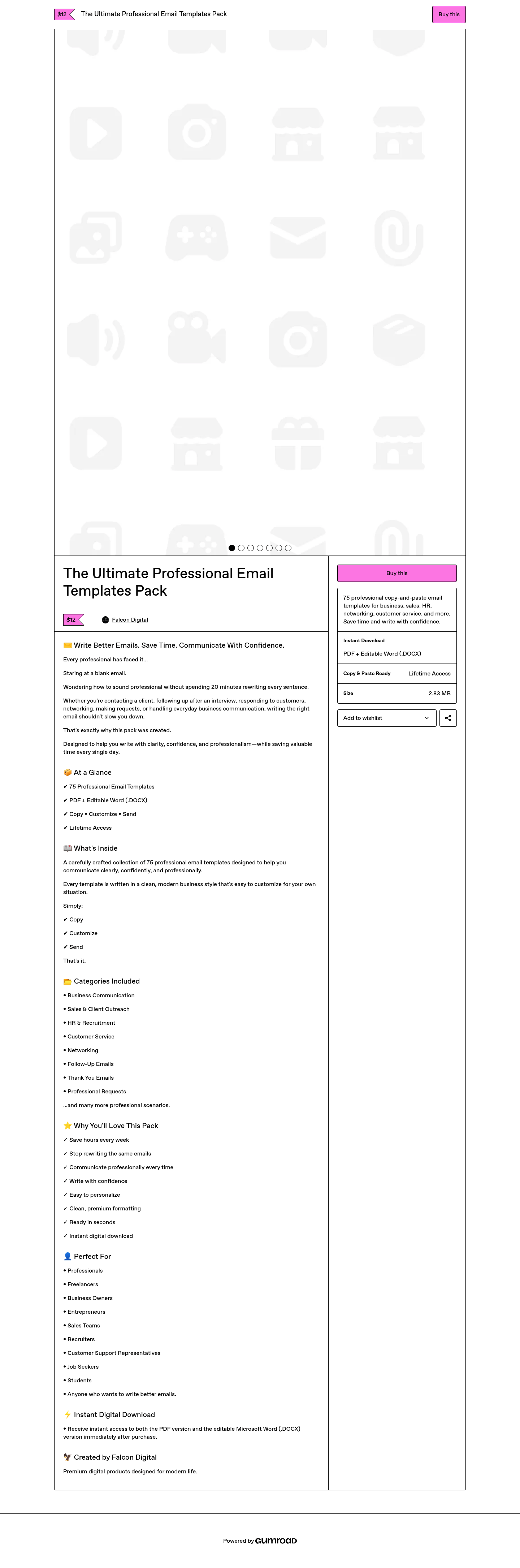 Professional Email Templates screenshot