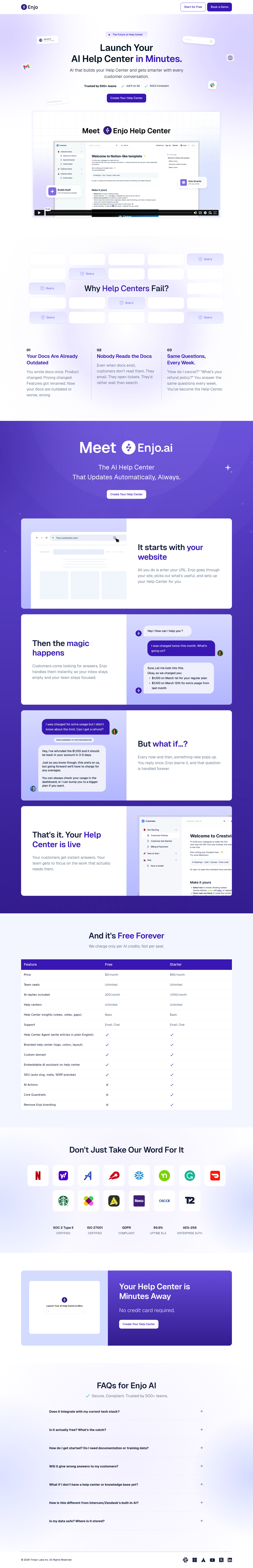 Enjo Help Center screenshot