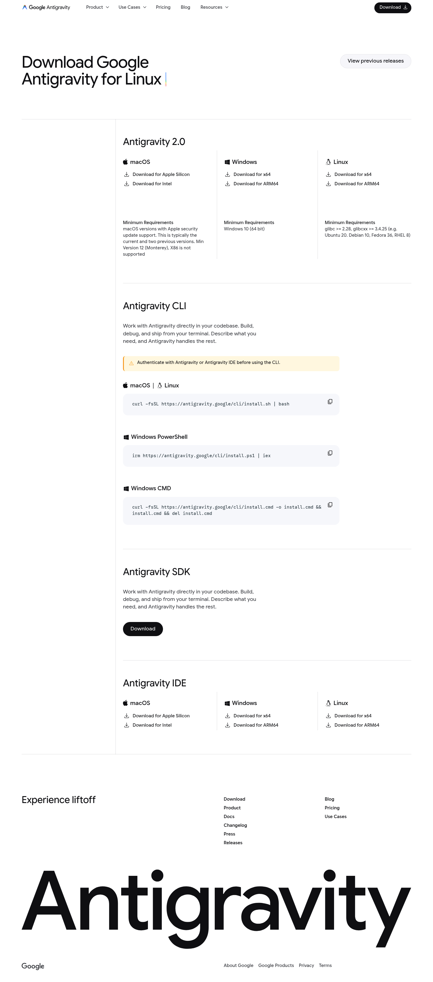 Google Antigravity 2.0 screenshot