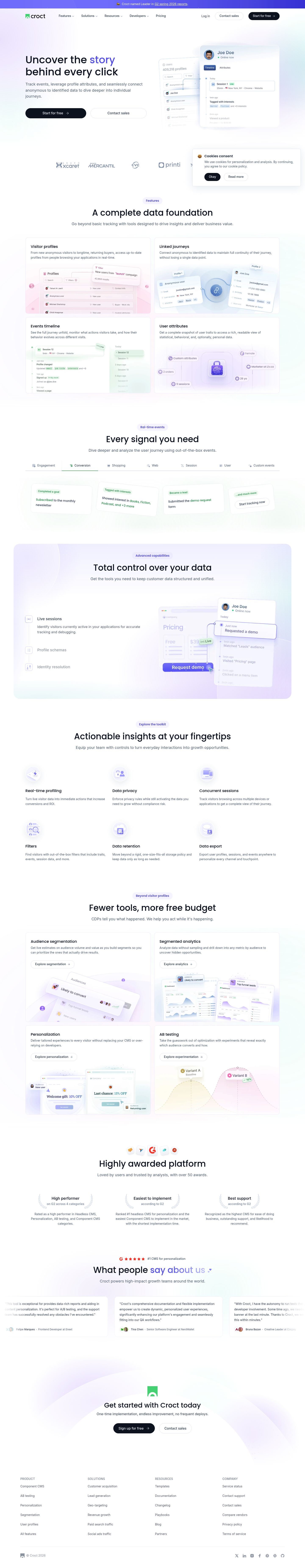 Visitor Profiles and Timeline by Croct screenshot