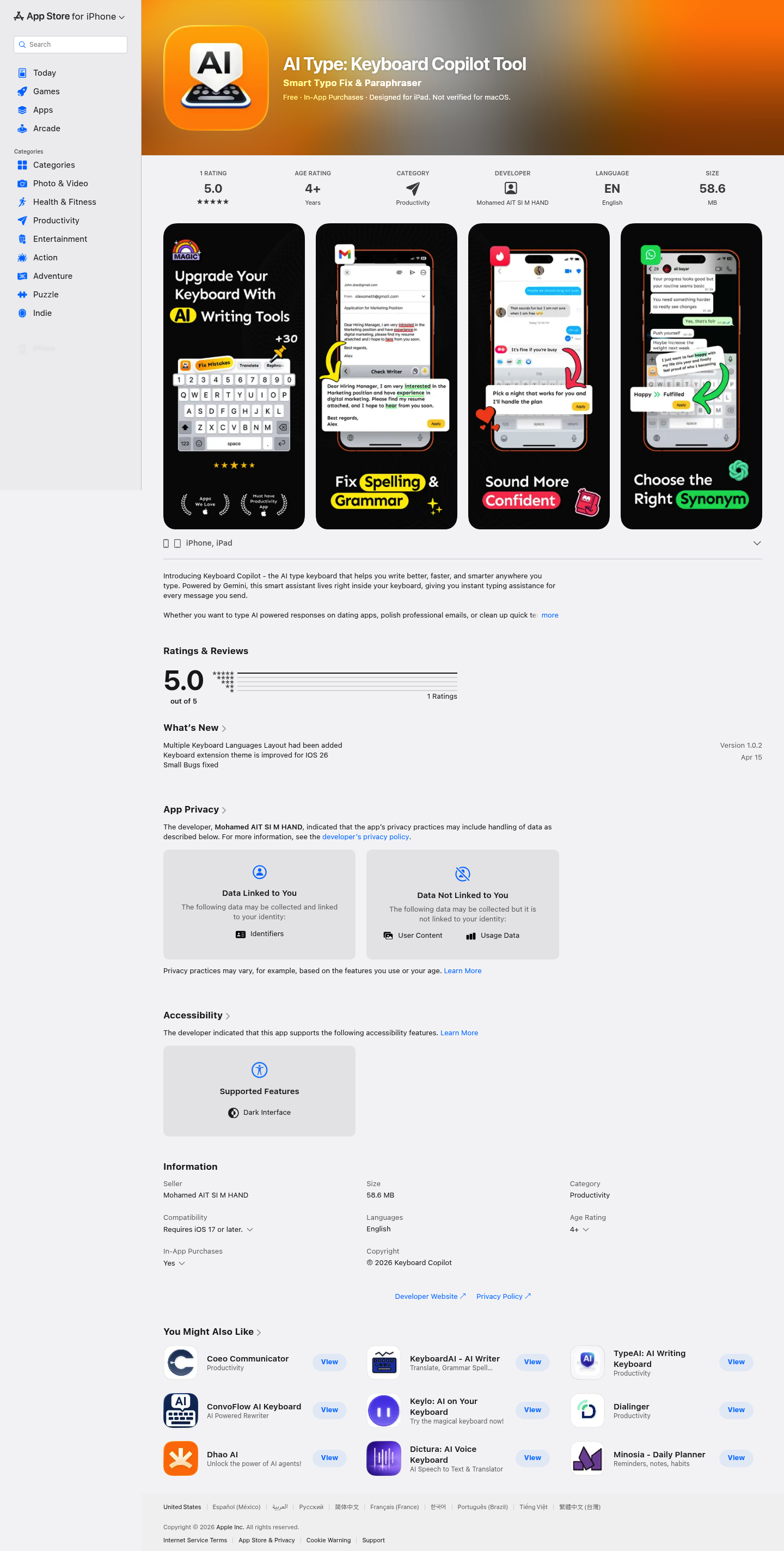 Keyboard Copilot screenshot
