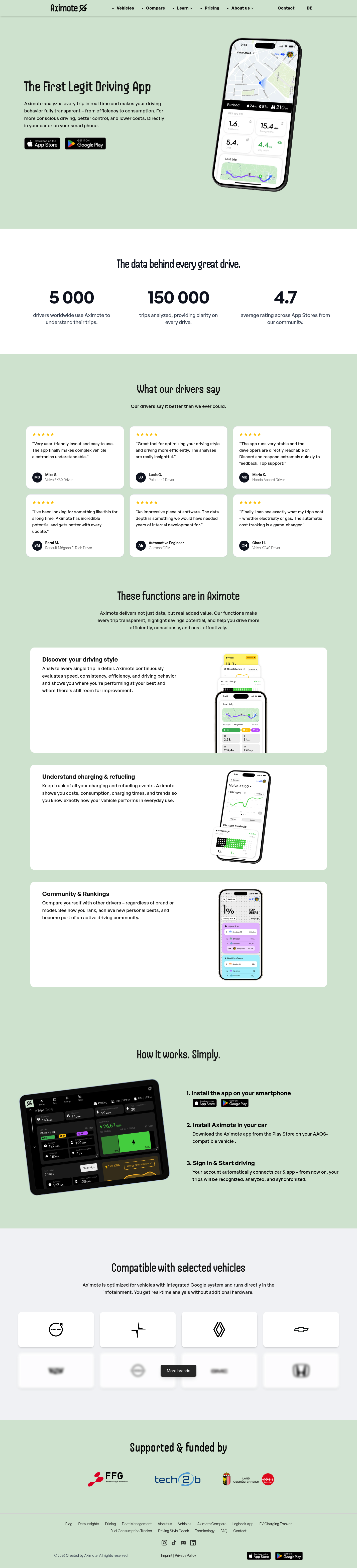Aximote In-Car App screenshot