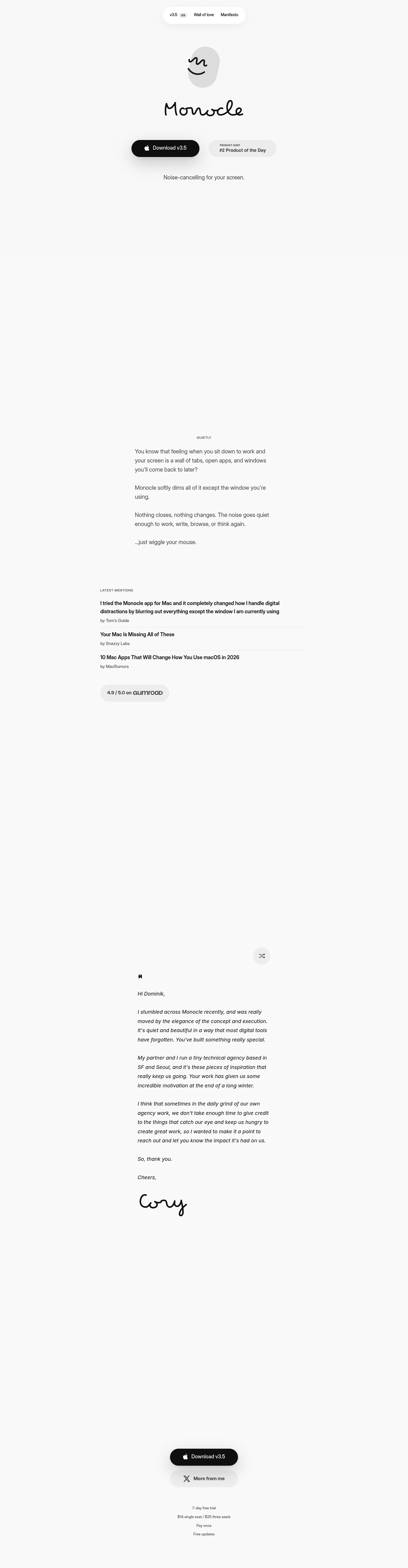 Monocle 3.5 for macOS screenshot