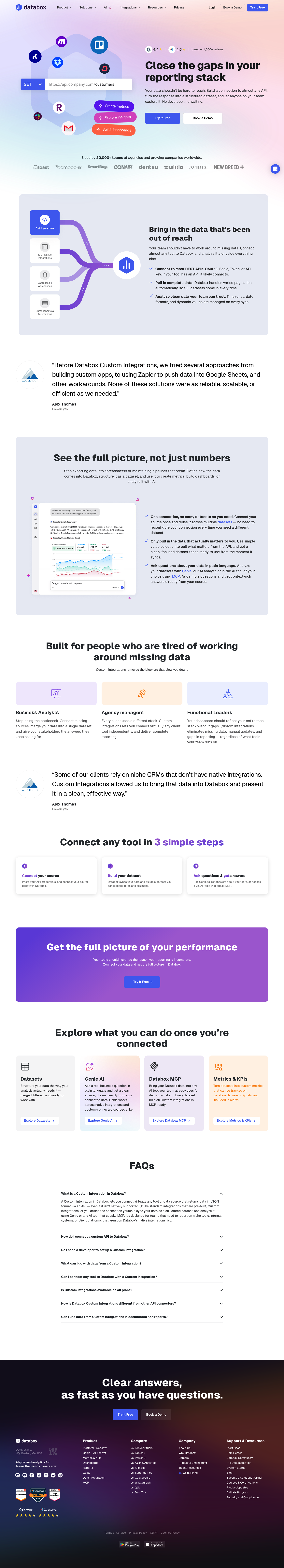 Custom Integrations by Databox screenshot
