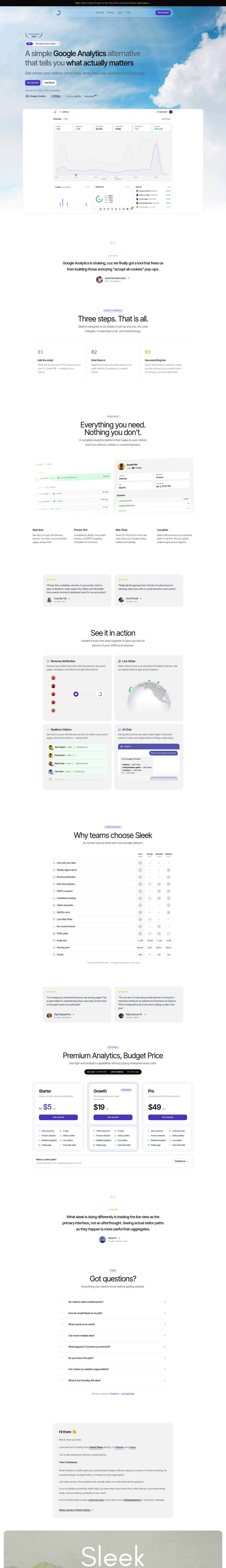 Sleek Analytics v3 screenshot