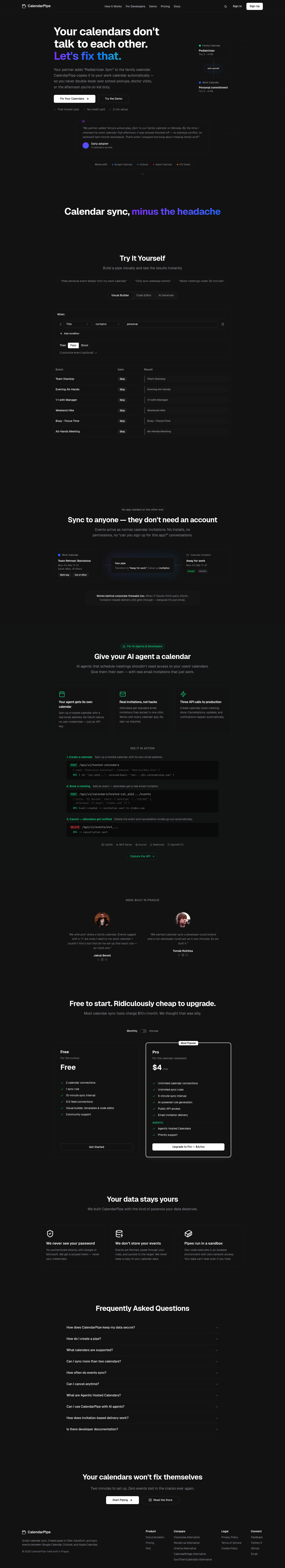 CalendarPipe screenshot