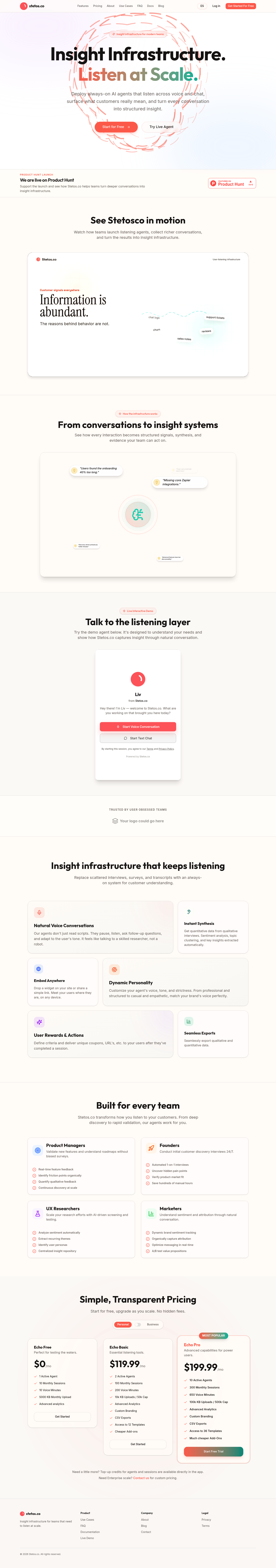 Stetos.co screenshot