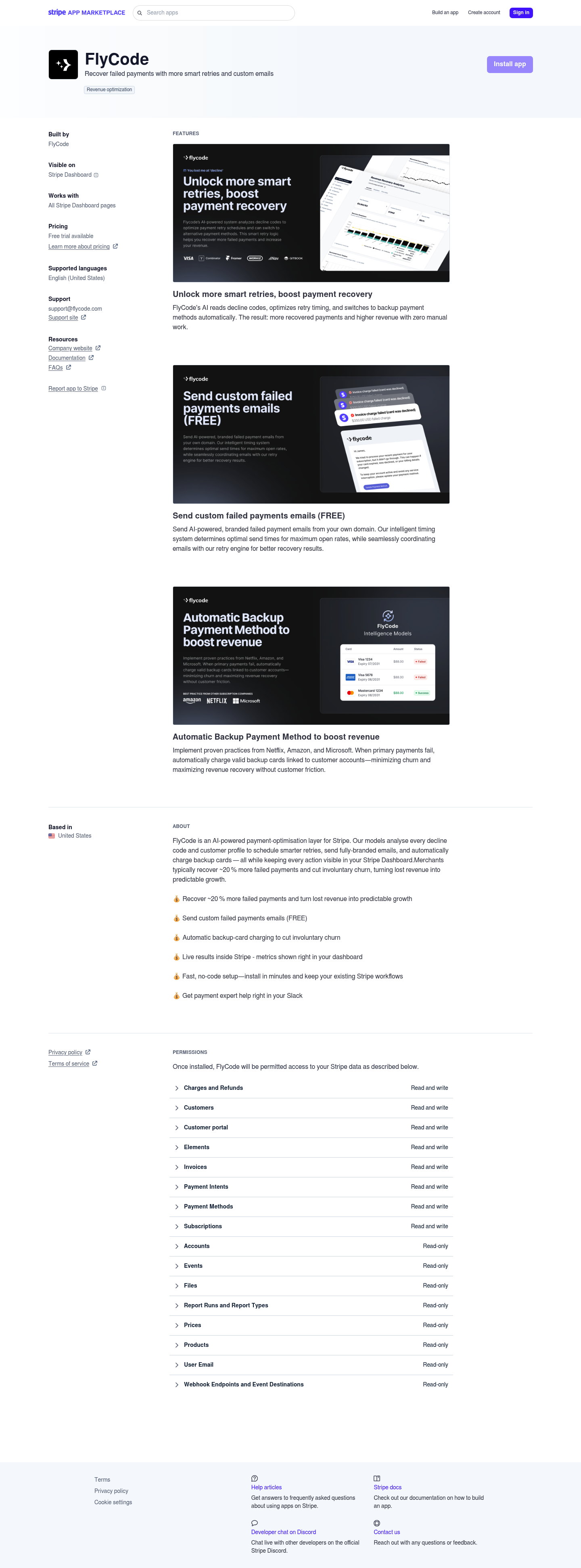The Payment Optimization app for Stripe screenshot
