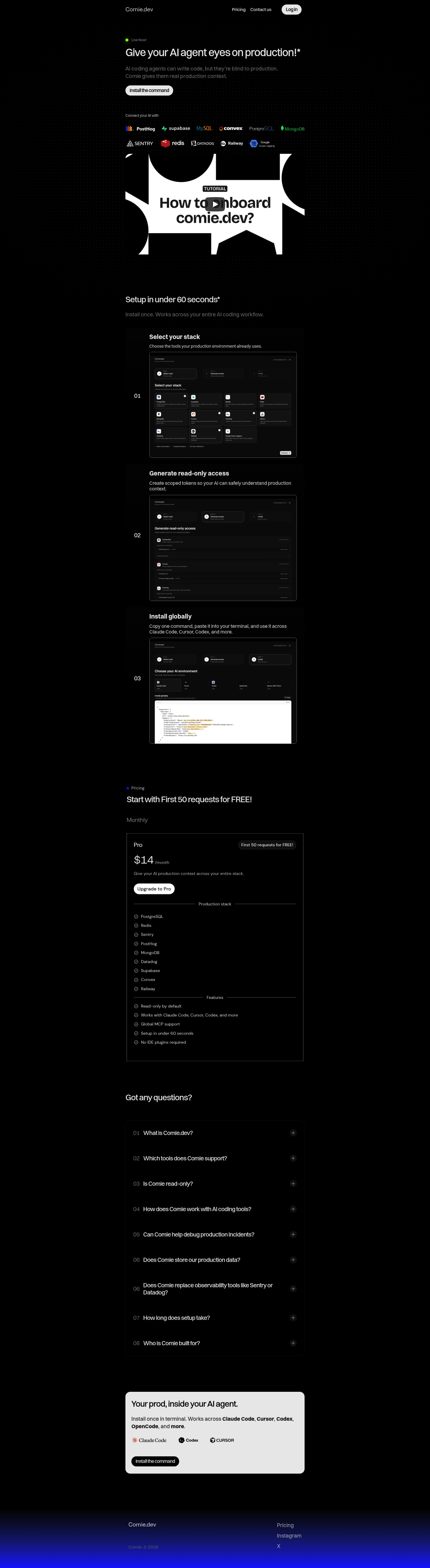 Comie.dev screenshot