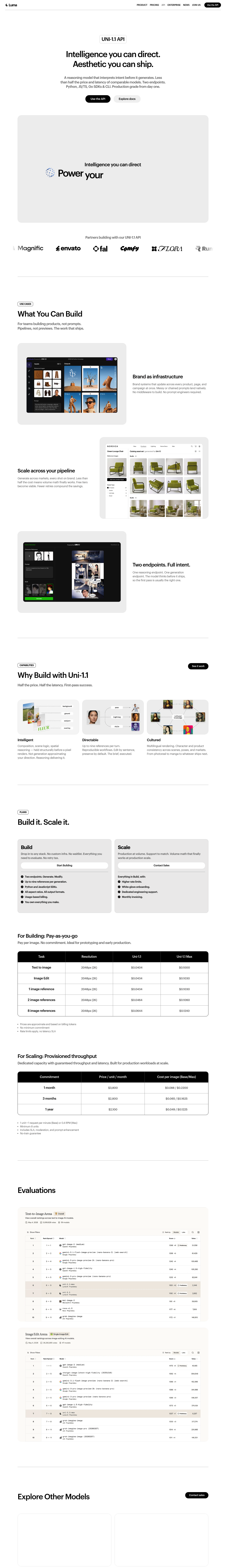 Luma Uni 1.1 API  screenshot