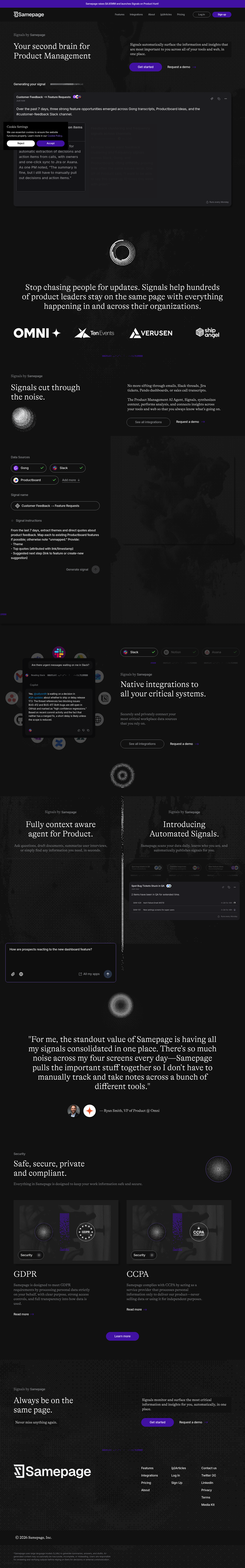 Samepage Signals screenshot