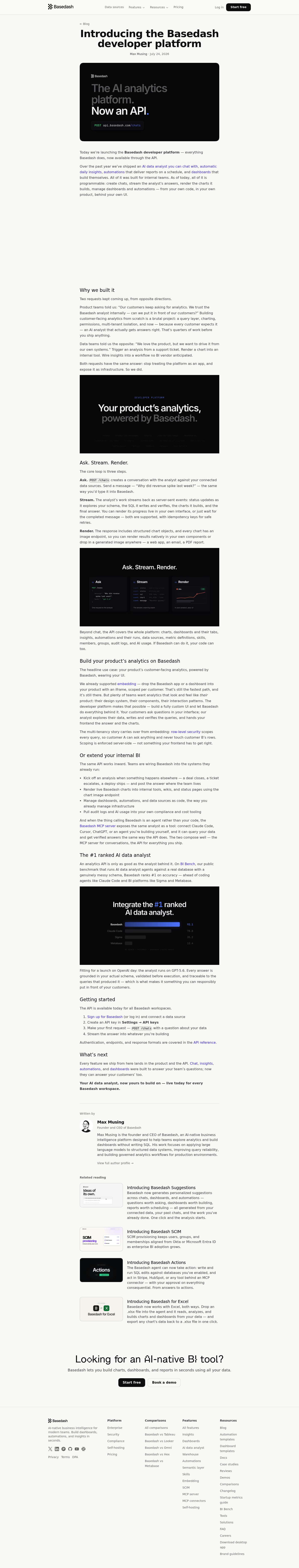 Basedash Developer Platform screenshot