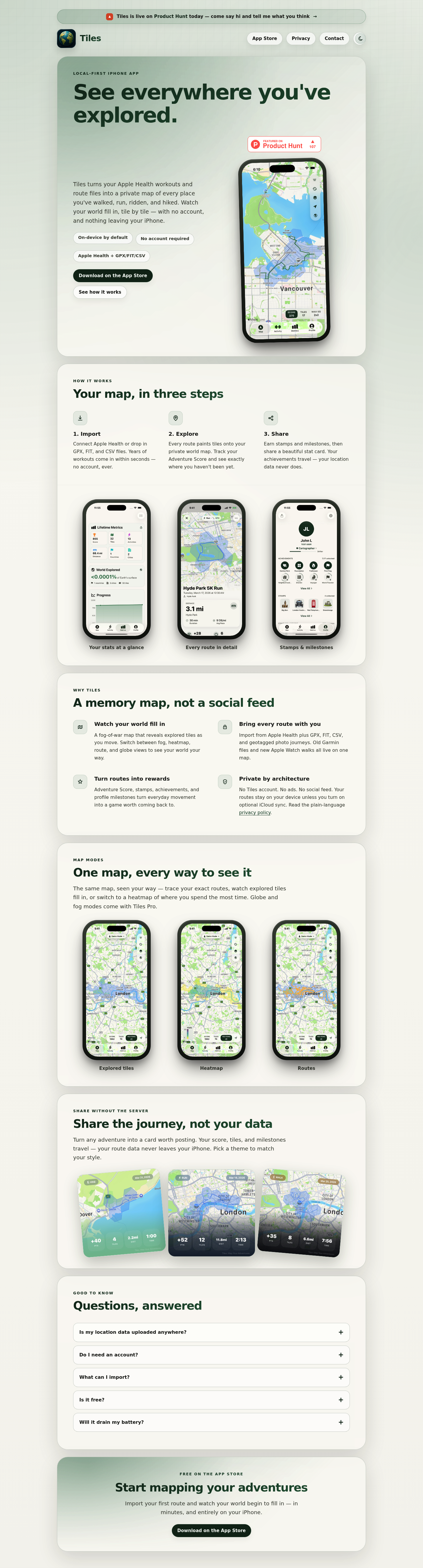 Tiles: Map Your Adventures screenshot