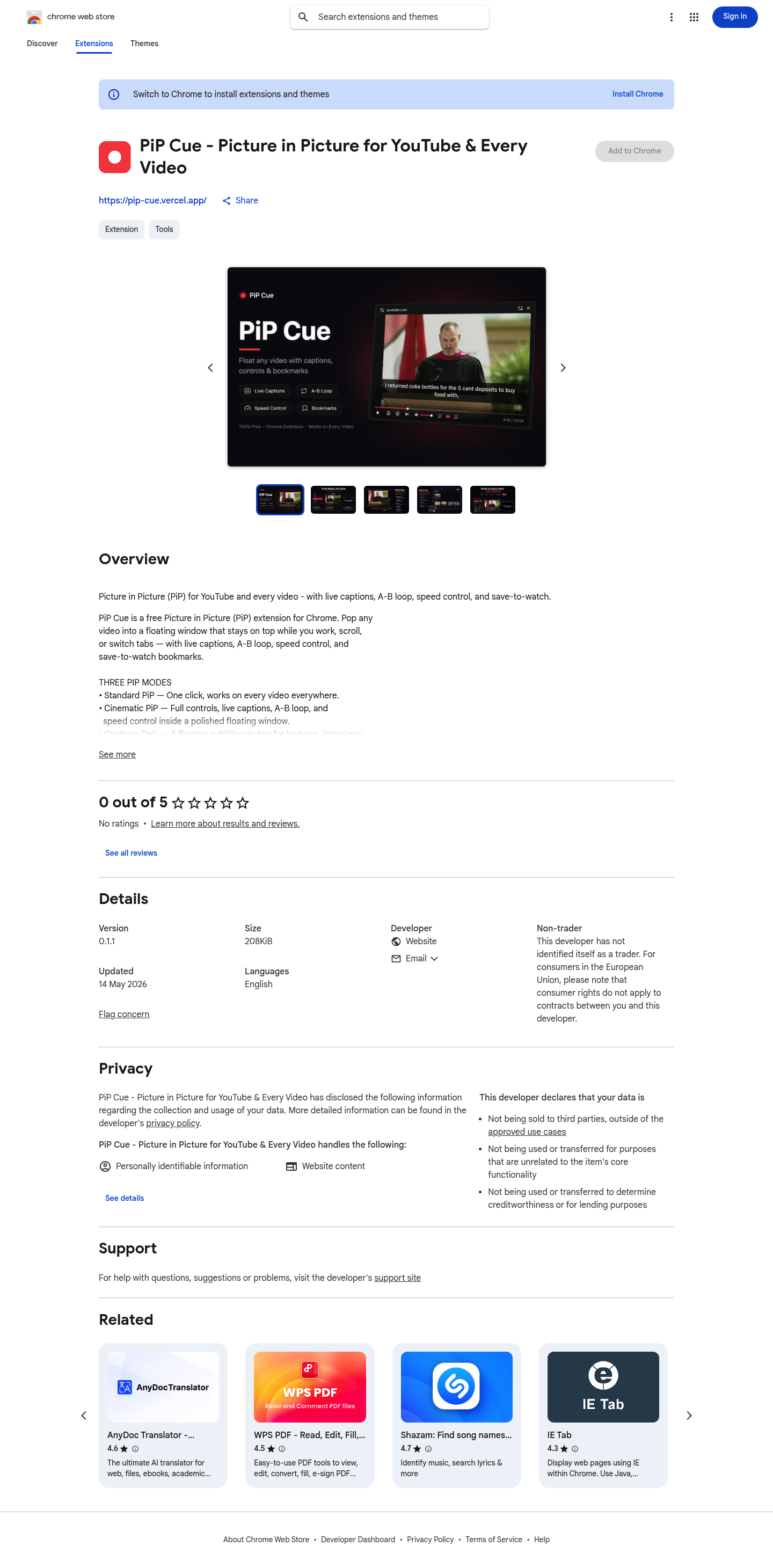 PiP Cue screenshot