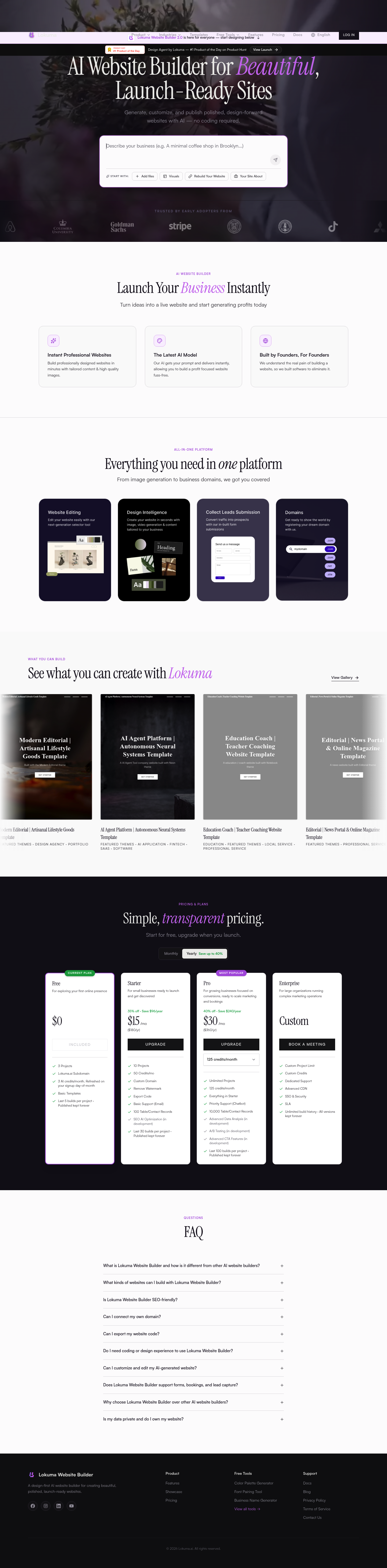 Agentic Website Builder 2.0 by Lokuma screenshot