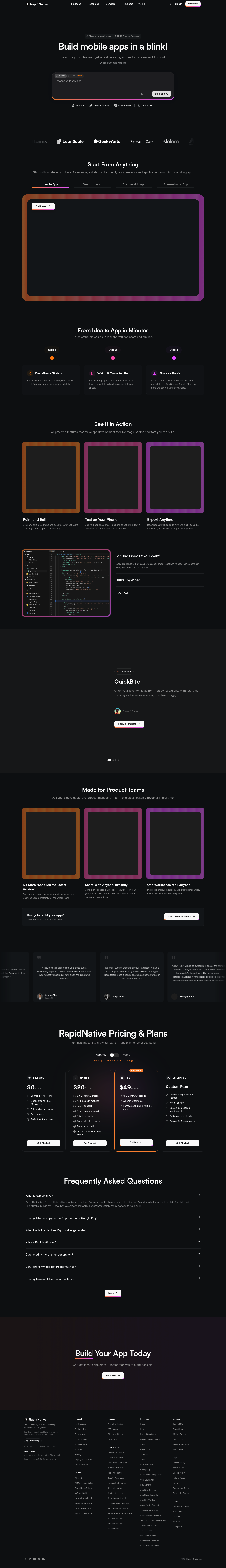 RapidNative screenshot