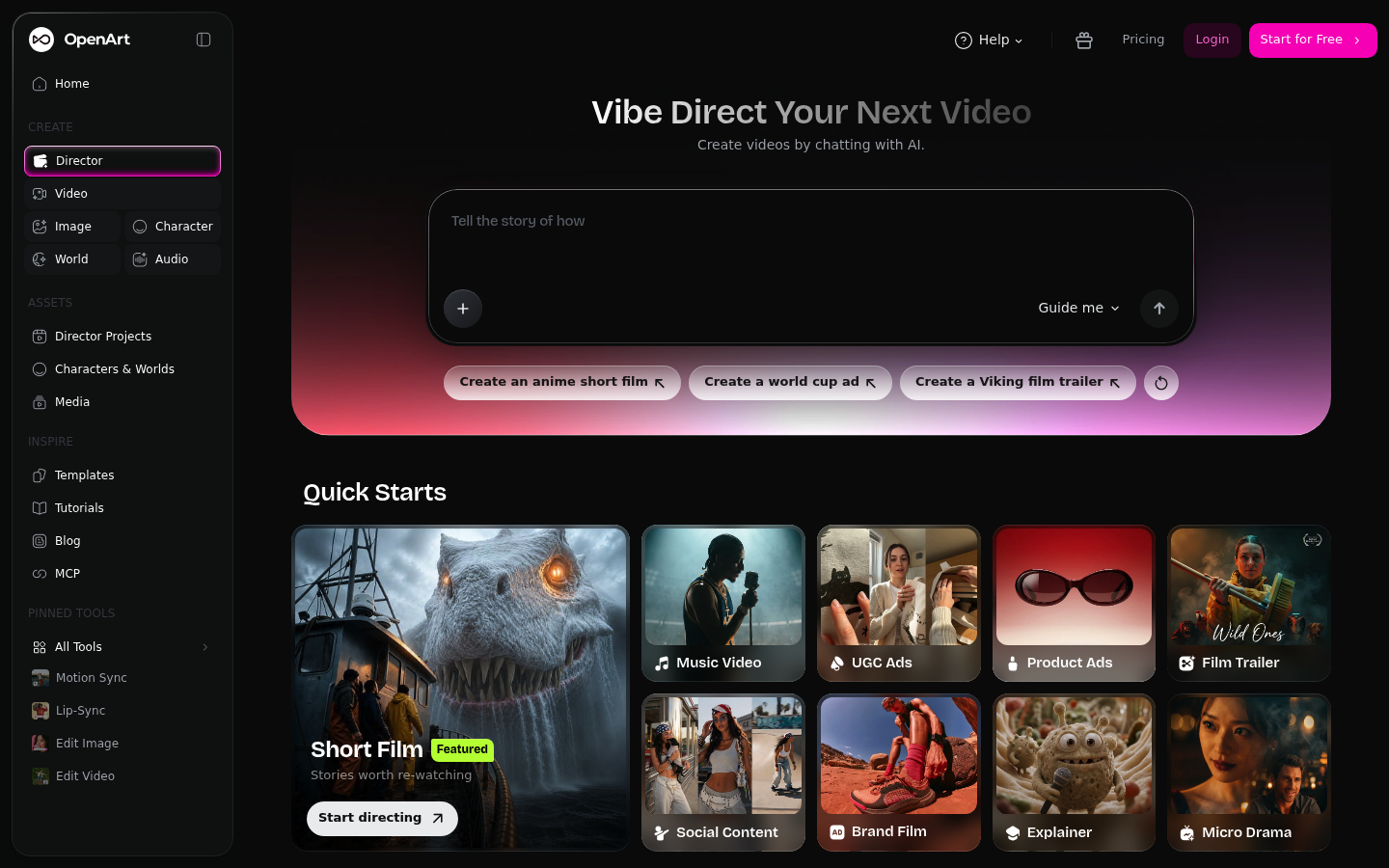 OpenArt Director screenshot