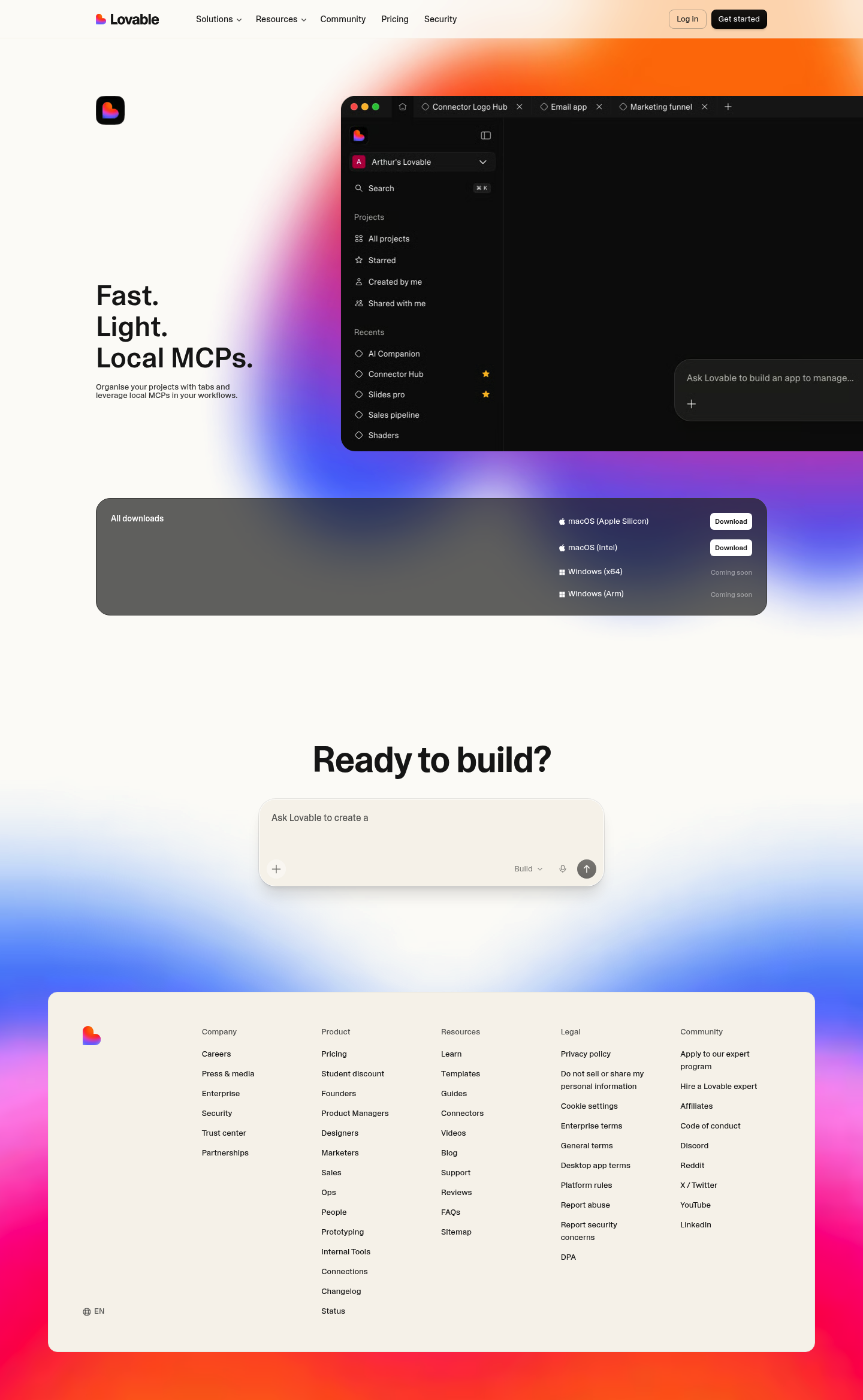 Lovable Desktop App screenshot