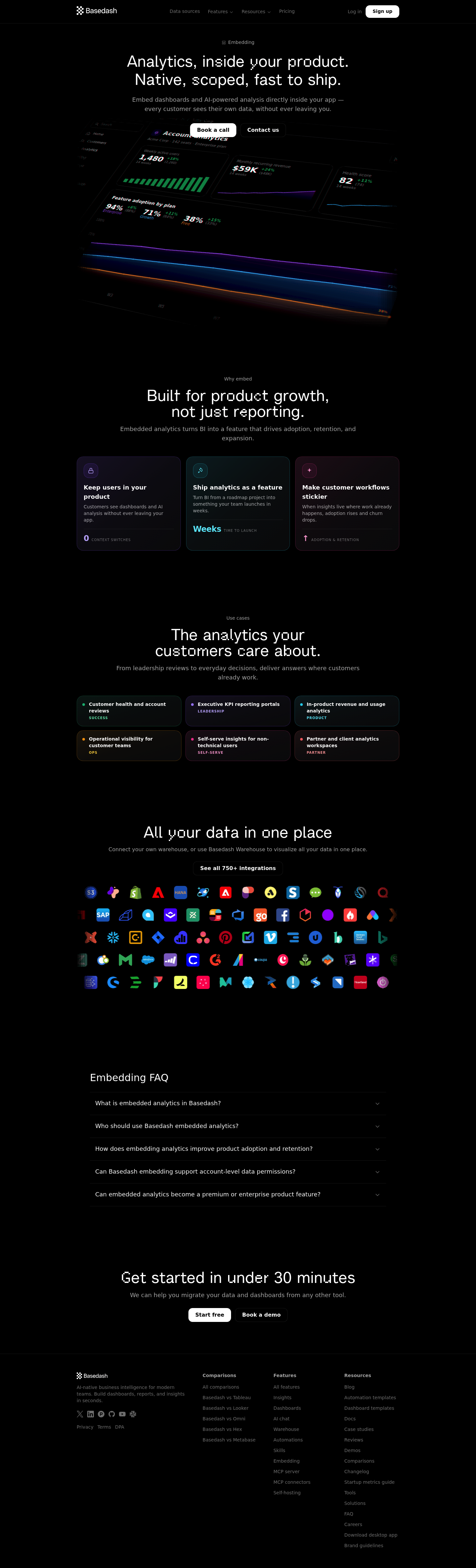 Basedash: Embedded Analytics screenshot