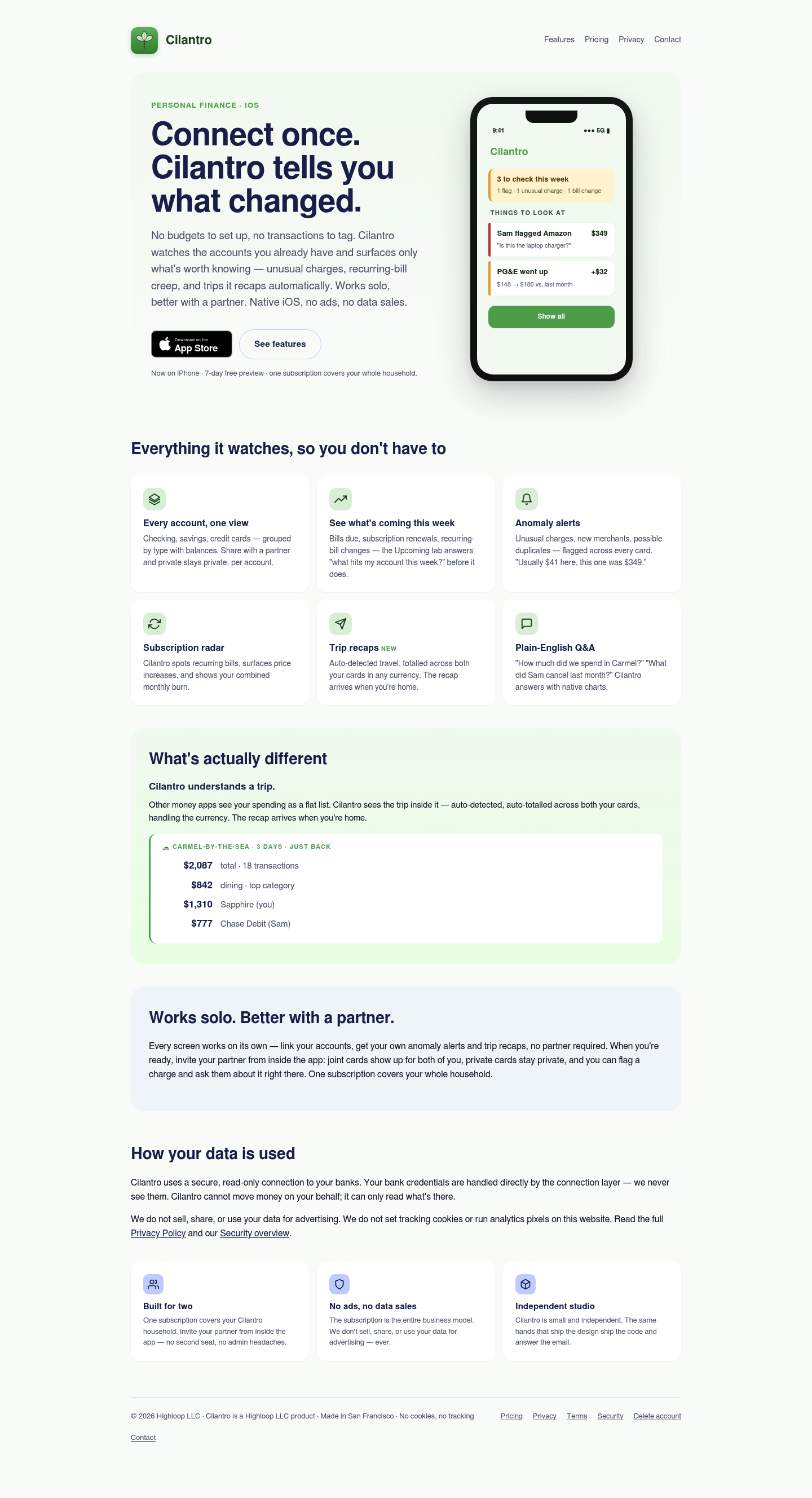 Cilantro screenshot
