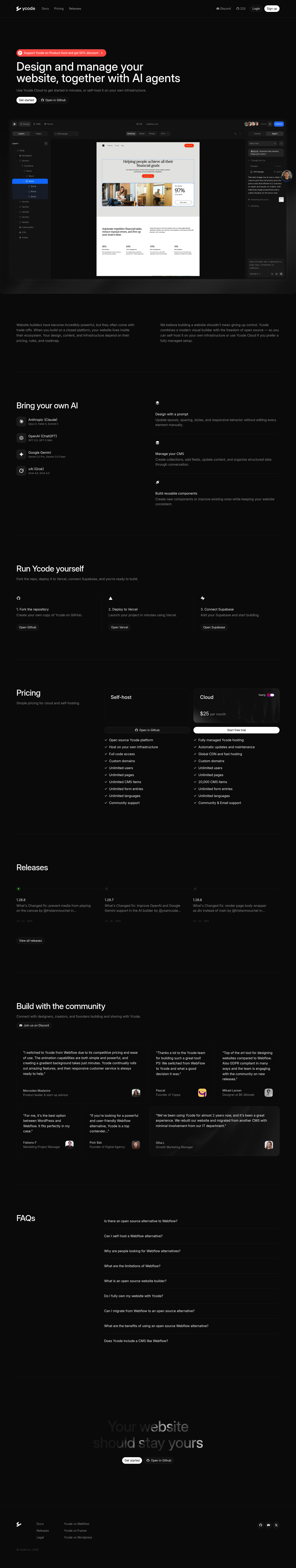 Ycode AI Agents screenshot