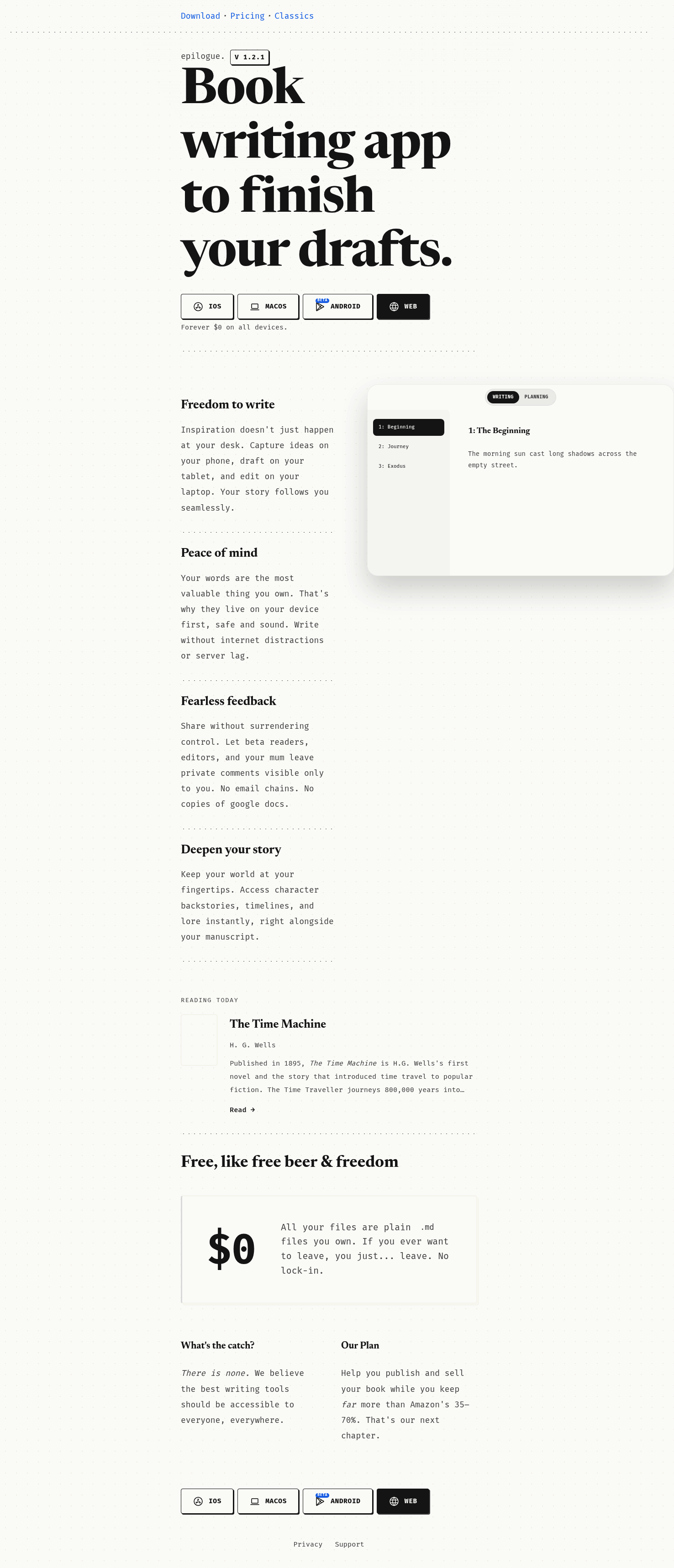 Epilogue. Write novels, scripts & poetry screenshot