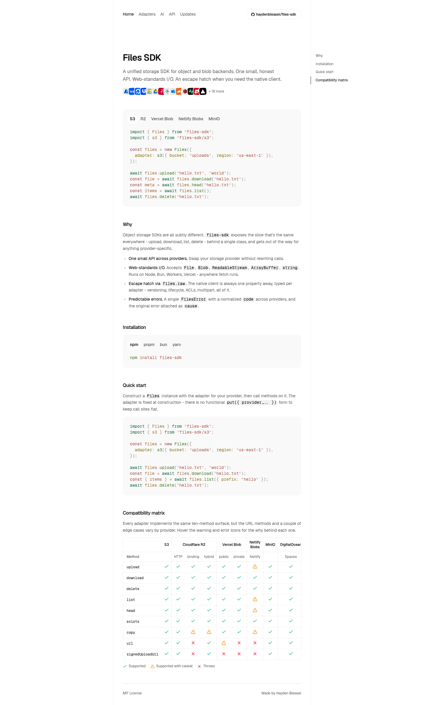 Files SDK screenshot