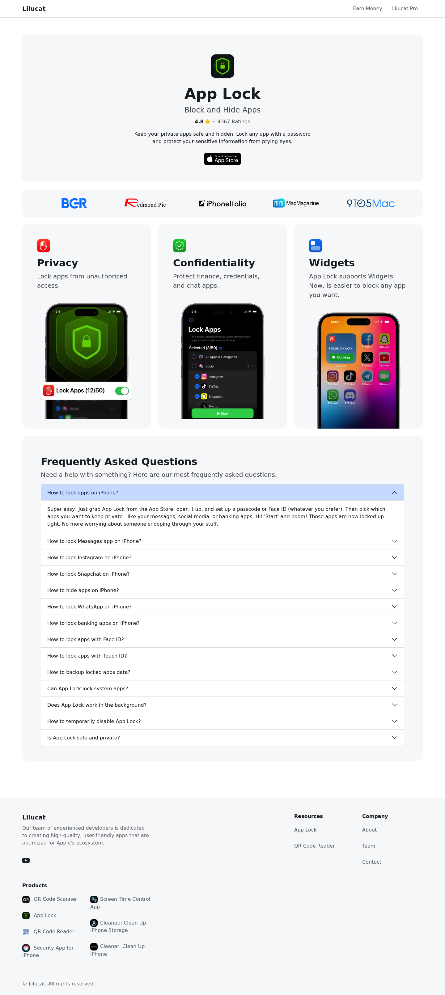 App Lock by Lilucat screenshot