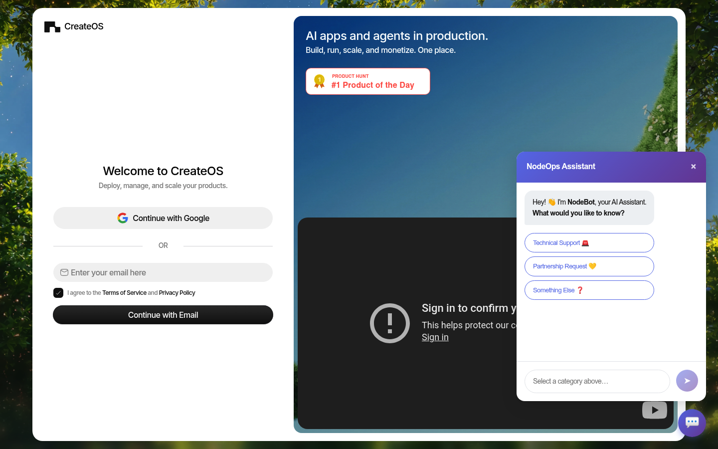 CreateOS Sandbox screenshot