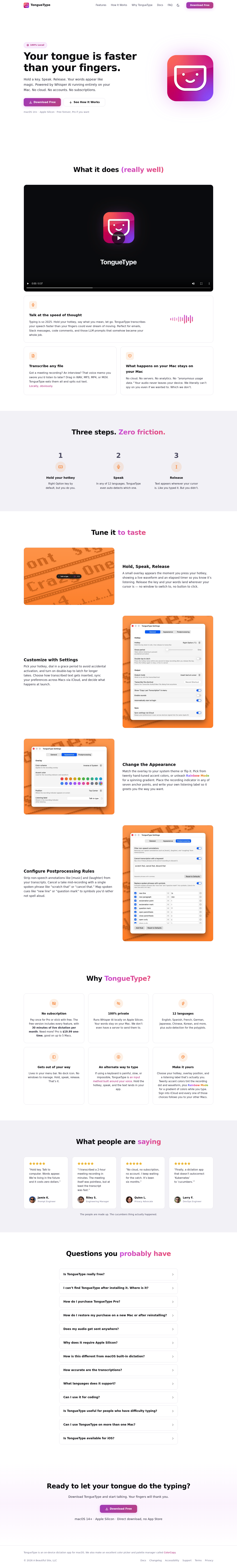 TongueType for macOS screenshot