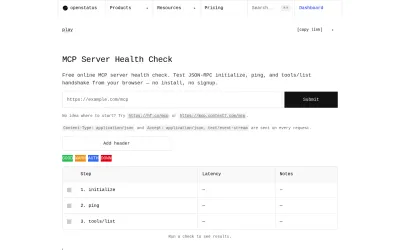 Openstatus MCP Health Checker   