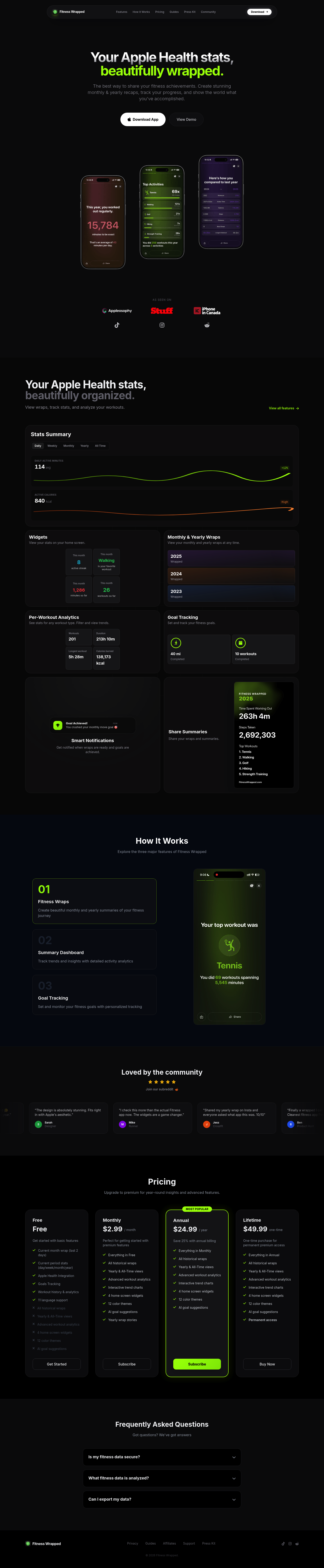 Fitness Wrapped screenshot