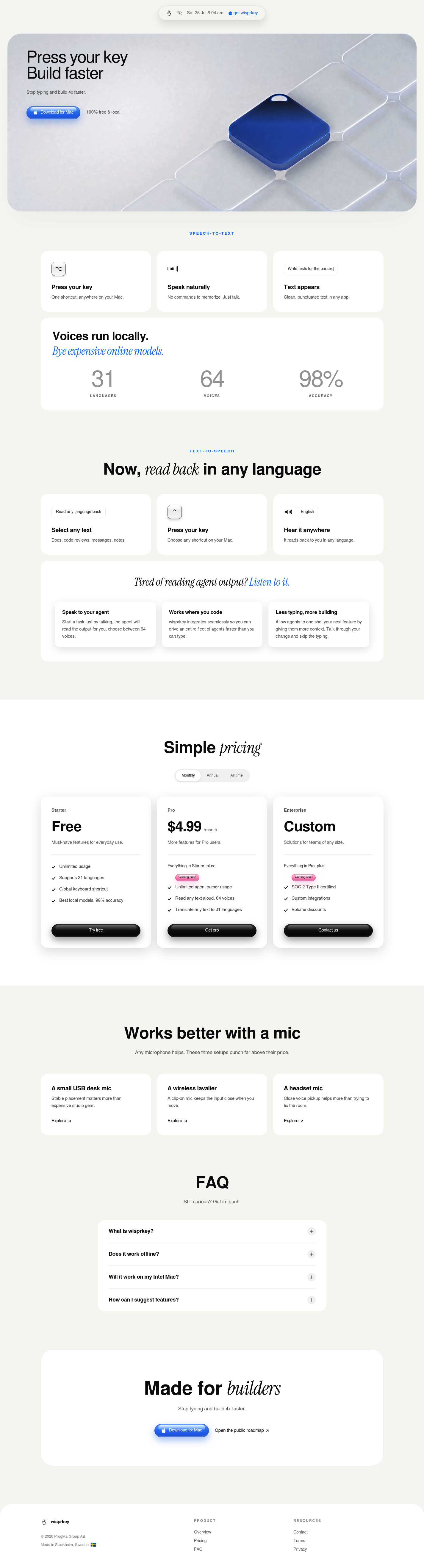 Wisprkey screenshot