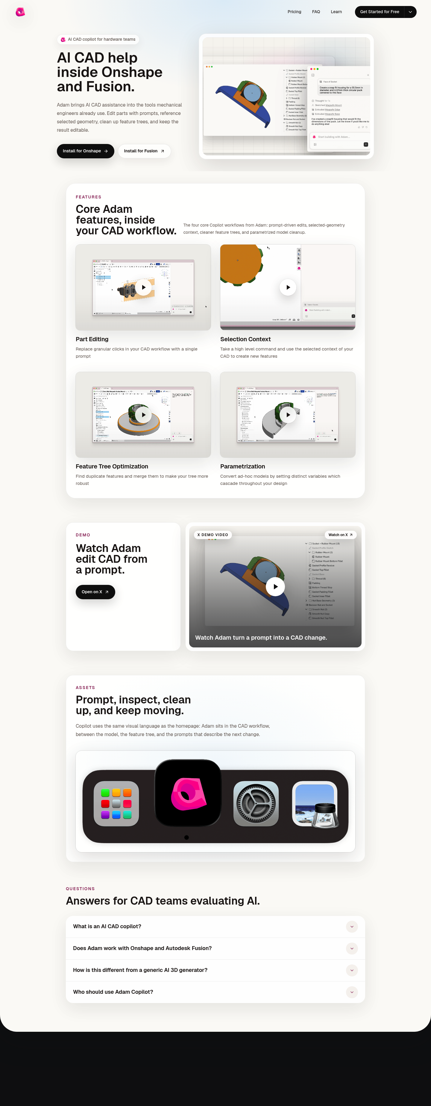 Adam CAD Copilot screenshot