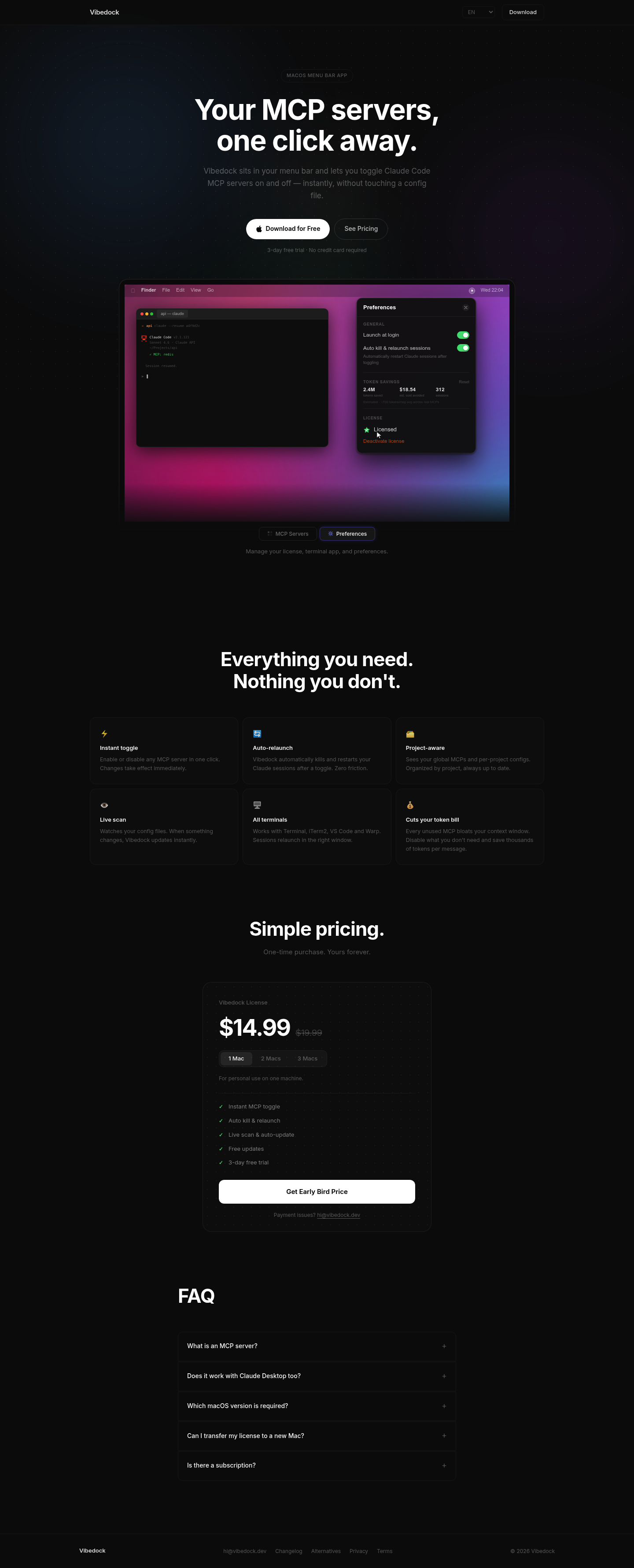 Vibedock screenshot